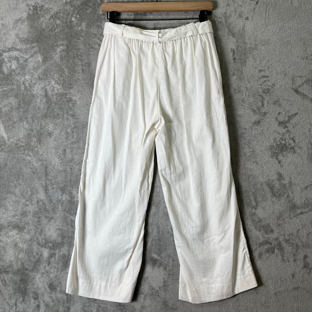 Banana Republic Rowan Wide Leg Pants‎ Linen Cotton Blend 2 Coastal Lightweight - Picture 3 of 6